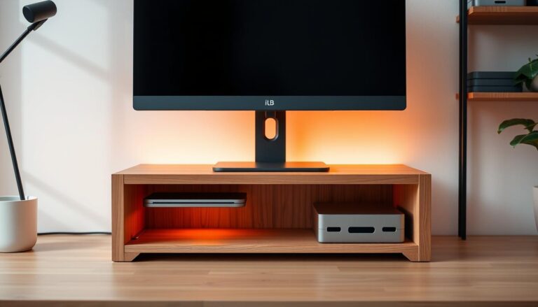 base para monitor com compartimento
