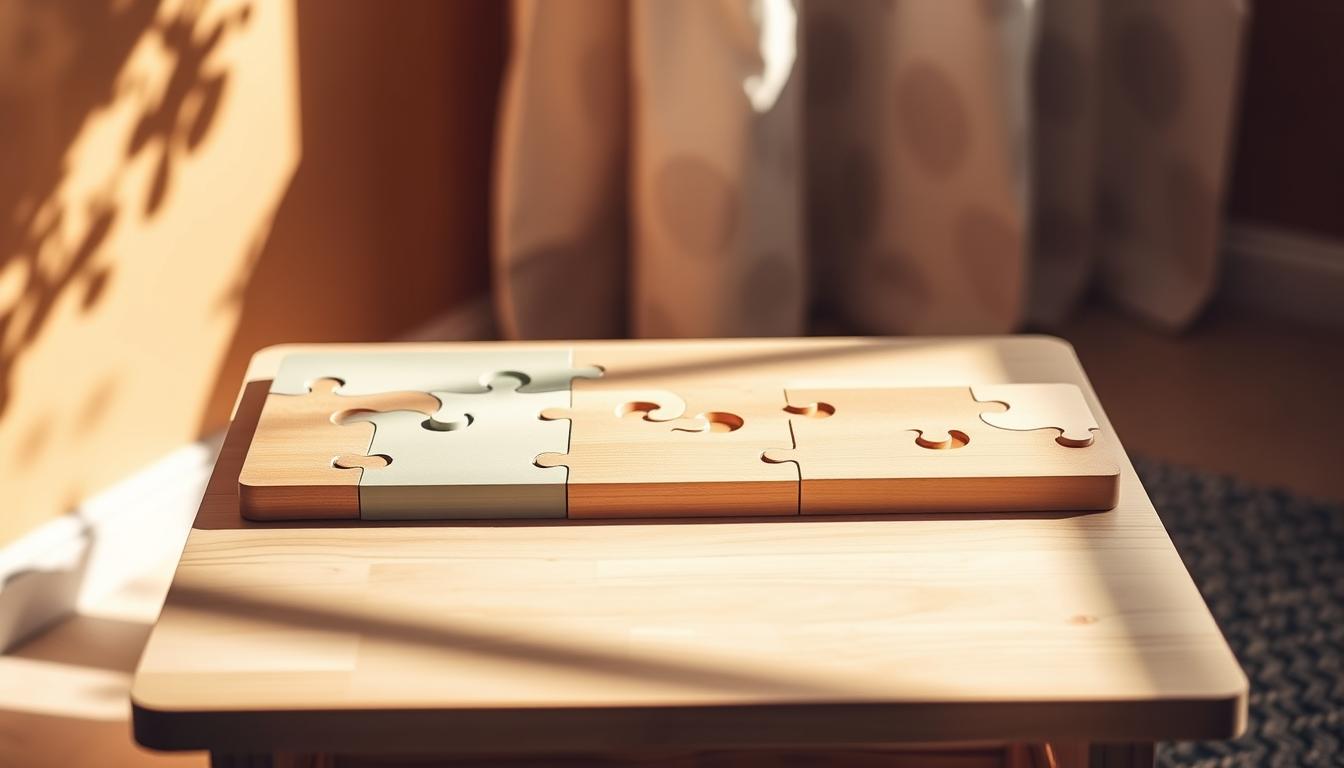 mesa para crianças com encaixes