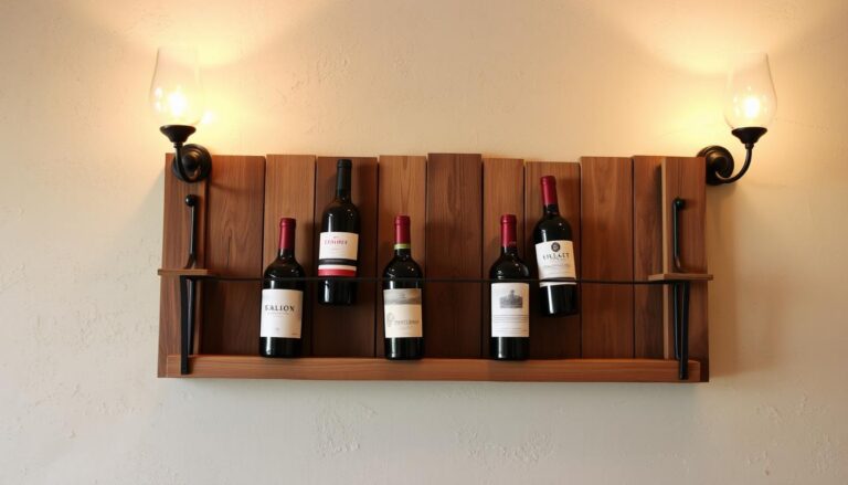 porta-vinho de parede rústico