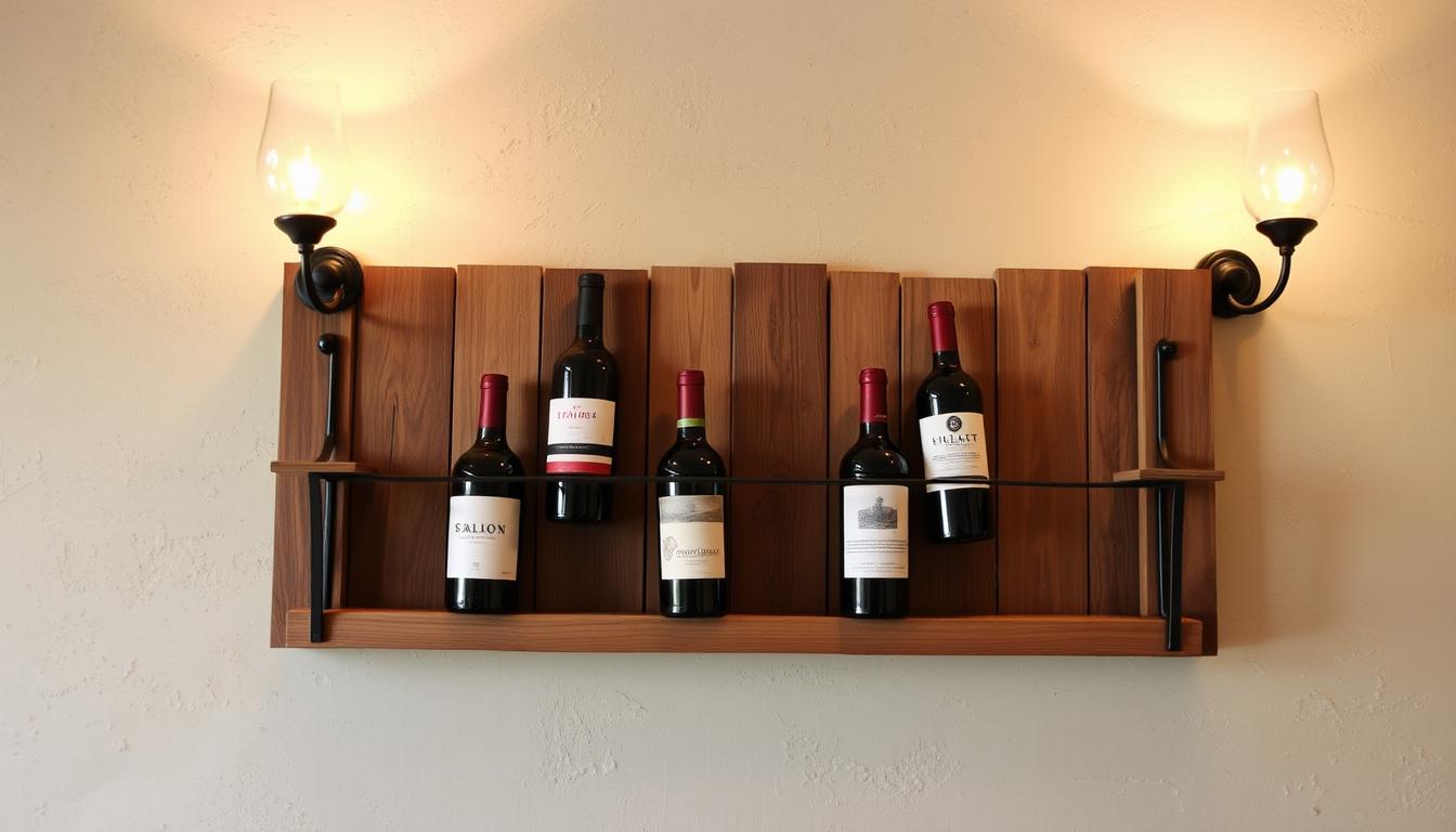 porta-vinho de parede rústico